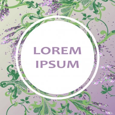 Lavanta çiçek desenli kapak tasarımı. Elle çizilmiş Barok çiçek.