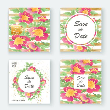 Tebrik kartları altın çiçek gül çelenk yapraklarla wh hatları