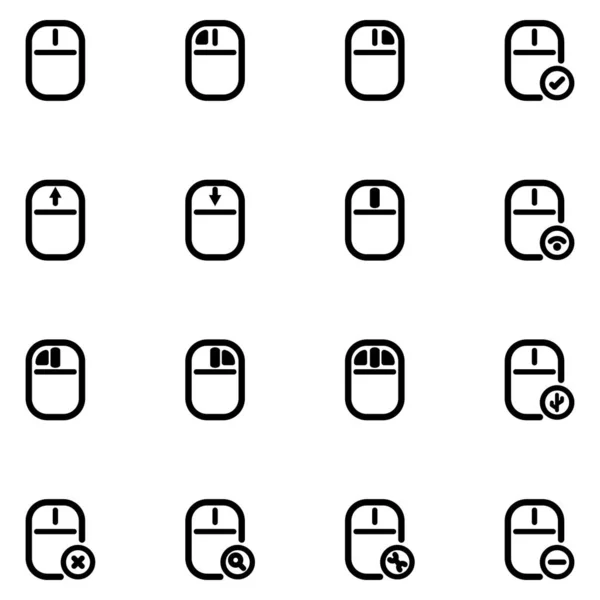 Muis pictogram set ontwerp lijn stijl — Stockfoto