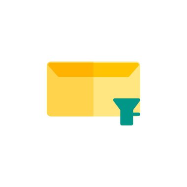 İleti simgesi tasarımı düz biçim, filtre simgesi, logo ve sunum şablonu