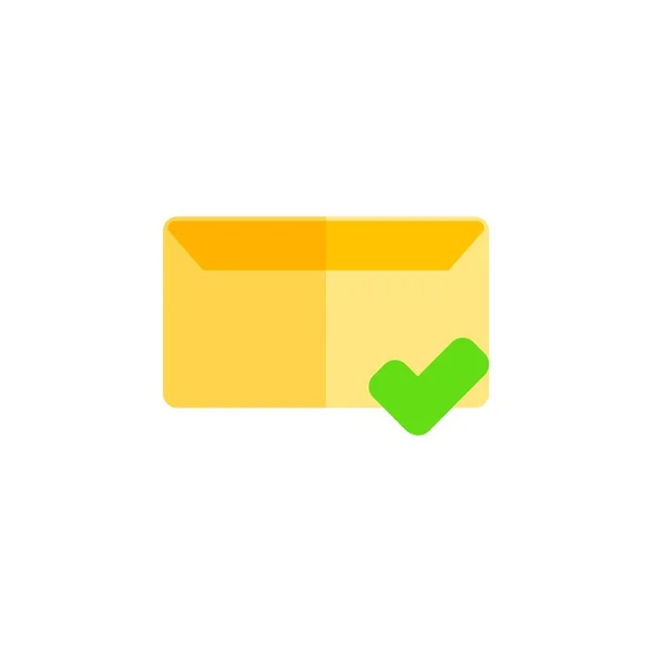 Nachrichtensymbol Design flacher Stil, E-Mail-Symbol, Erfolgssymbol, Logo und Präsentationsvorlage — Stockvektor