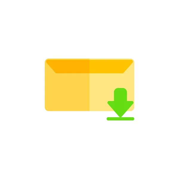 Diseño de icono de mensaje estilo plano, icono de descarga, logo y plantilla de presentación — Vector de stock