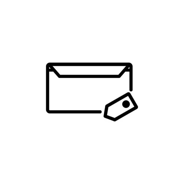 Estilo de línea de diseño de icono de mensaje, icono de etiqueta, logotipo y plantilla de presentación — Vector de stock