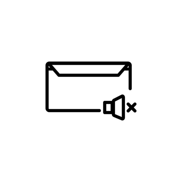 Estilo de línea de diseño de icono de mensaje, icono de silencio, logotipo y plantilla de presentación — Vector de stock