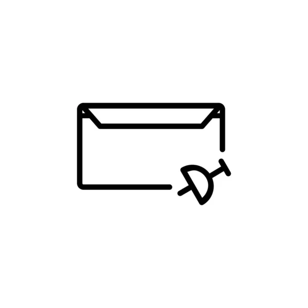 Стиль лінії дизайну піктограм повідомлення, піктограма штифта, логотип і шаблон презентації — стоковий вектор