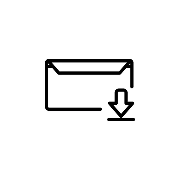 Stile della linea di disegno dell'icona del messaggio, icona di download, logo e modello di presentazione — Vettoriale Stock