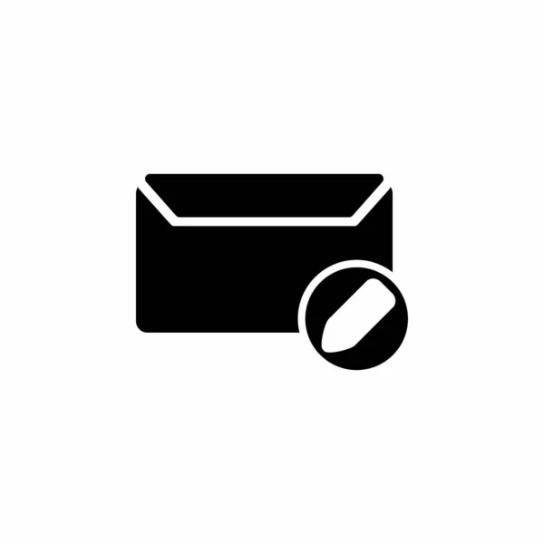 Diseño de icono de mensaje estilo sólido, icono de edición, logotipo y plantilla de presentación — Vector de stock