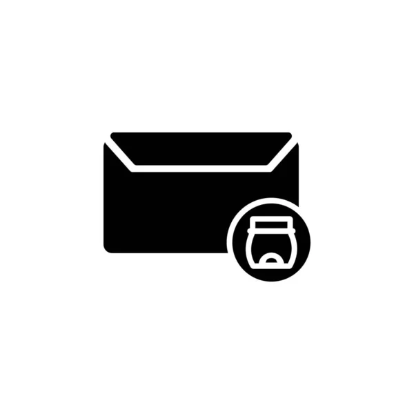 Diseño de icono de mensaje estilo sólido, icono completo, icono de basura, logotipo y plantilla de presentación — Vector de stock