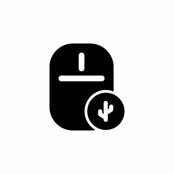 Icono del ratón diseño sólido estilo parte 12 cable del ratón — Vector de stock