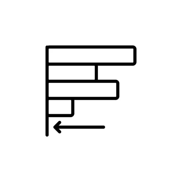 Alinear icono izquierdo, icono de alineación, logotipo, patrón, estilo de línea de plantilla de presentación — Vector de stock