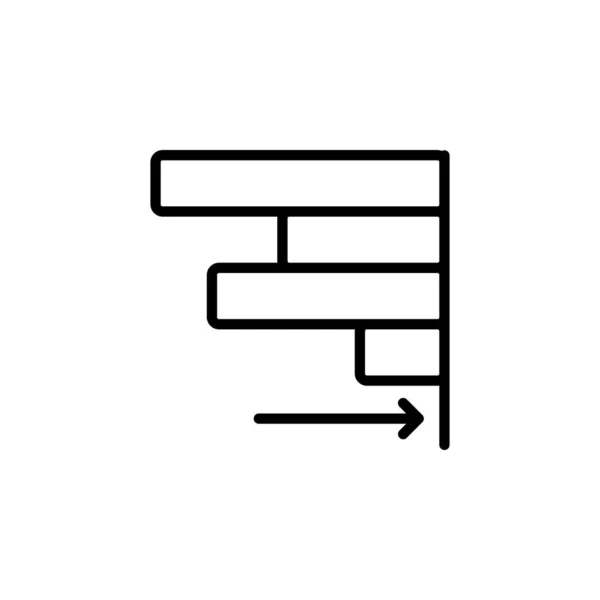 Uitlijnen rechts pictogram, rechts pictogram, logo, patroon, presentatie template lijn stijl — Stockvector