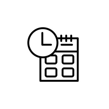 tarih ve saat simgesi tasarım biçimi. Uygulama, web, logo ve sunum şablonu için mükemmel