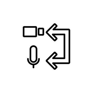 Videoyu ses simgesi tasarım satırı biçimine dönüştür. Uygulama, web, logo ve sunum şablonu için mükemmel