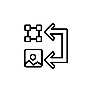 Vektörü resim simgesi tasarım çizgisi biçimine dönüştür. Uygulama, web, logo ve sunum şablonu için mükemmel