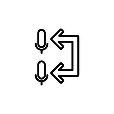 Sesi ses simgesi tasarım satırına dönüştür. Uygulama, web, logo ve sunum şablonu için mükemmel