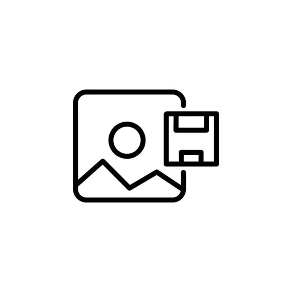 Save as image icon design line style. Perfect for application, web, logo and presentation template — 스톡 벡터
