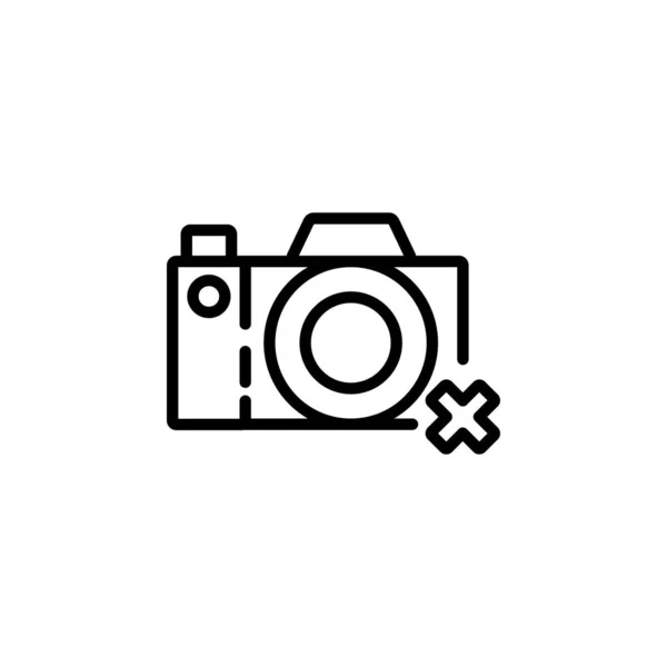 Kapcsolja ki a kamera ikon tervezési vonal stílusát. Tökéletes alkalmazás, web, logó és prezentációs sablonhoz — Stock Vector