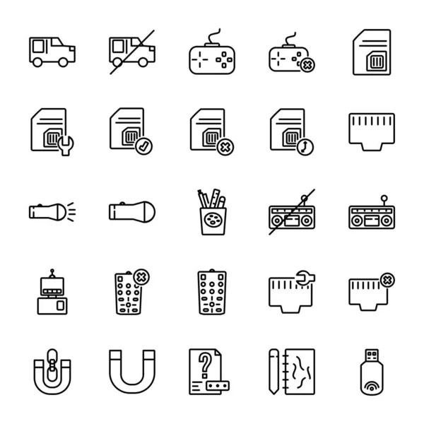 Application icon part 11. perfect for application, web, logo and presentation template. icon collection line style — ストックベクタ