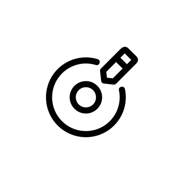 Εγγραφή εικονιδίου δίσκου. Ιδανικό για εφαρμογή, web, λογότυπο και πρότυπο παρουσίασης. στυλ γραμμής σχεδίασης εικονιδίου — Διανυσματικό Αρχείο