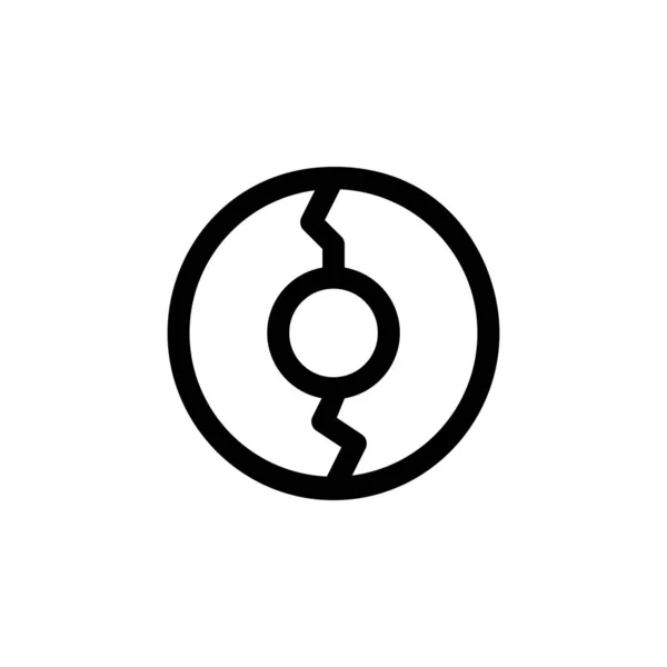 Disc error icon. Perfect for application, web, logo and presentation template. icon design line style — ストックベクタ