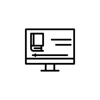 video öğretim simgesi. Çevrimiçi Öğrenme simgesi. Uygulama, ağ, logo ve sunum şablonu için mükemmel. simge tasarımı biçimi