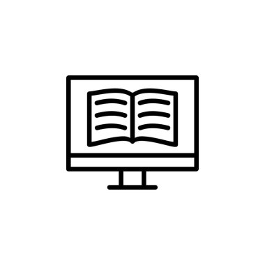dijital kitap ikonu. Çevrimiçi Öğrenme simgesi. Uygulama, ağ, logo ve sunum şablonu için mükemmel. simge tasarımı biçimi