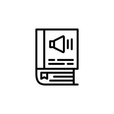 Ses kitabı simgesi. Çevrimiçi Öğrenme simgesi. Uygulama, ağ, logo ve sunum şablonu için mükemmel. simge tasarımı biçimi