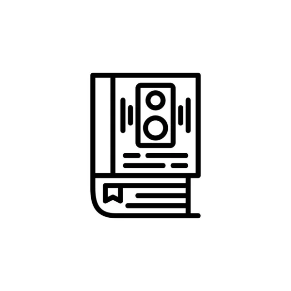 Pictograma Audio Carte Online Learning Icon Perfect Pentru Aplicație Web — Vector de stoc