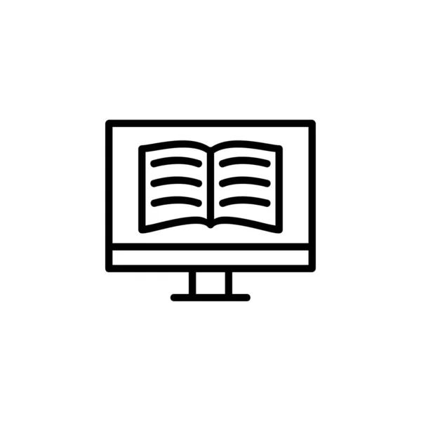 Dijital Kitap Ikonu Çevrimiçi Öğrenme Simgesi Uygulama Logo Sunum Şablonu — Stok Vektör