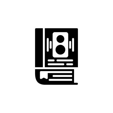 Ses kitabı simgesi. çevrimiçi öğrenme ve ders simgesi. Uygulama, ağ, logo ve sunum şablonu için mükemmel. simge tasarımı katı biçim