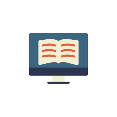 dijital kitap ikonu. çevrimiçi öğrenme simgesi. Uygulama, web, logo ve sunum şablonu için mükemmel. simge tasarımı düz biçim