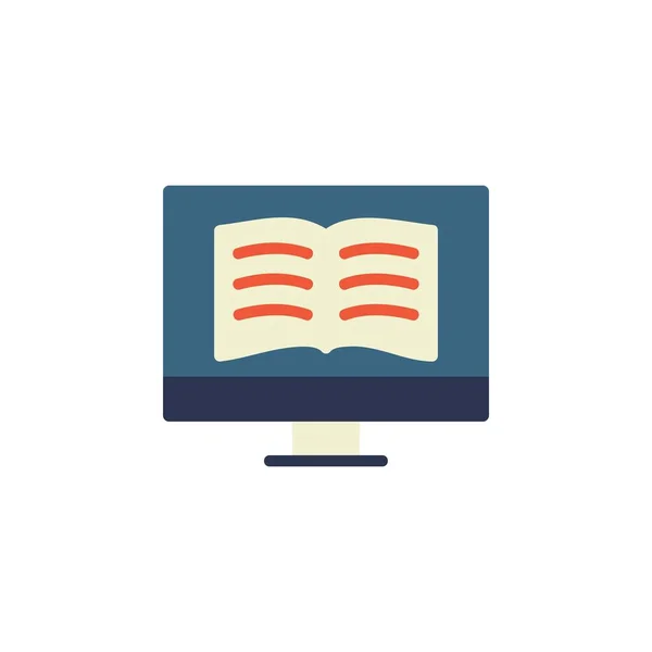 Dijital Kitap Ikonu Çevrimiçi Öğrenme Simgesi Uygulama Web Logo Sunum — Stok Vektör