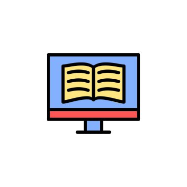 dijital kitap ikonu. çevrimiçi öğrenme simgesi. Uygulama, web, logo ve sunum şablonu için mükemmel. simge tasarımı satır biçimi
