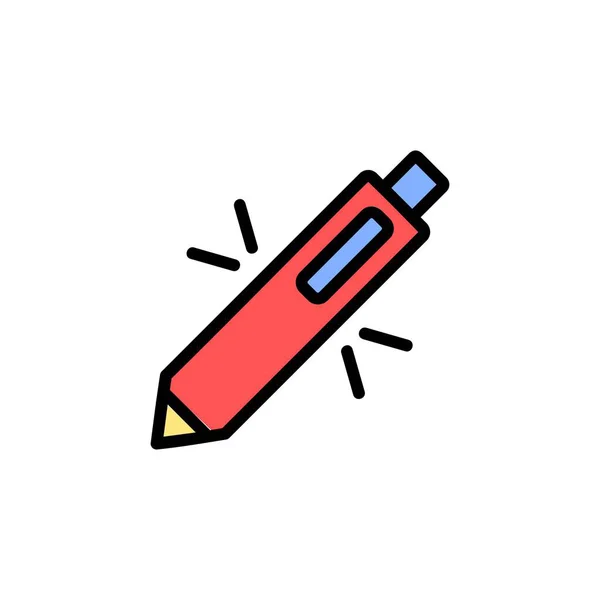Kalem Simgesi Çevrimiçi Öğrenme Simgesi Uygulama Web Logo Sunum Şablonu — Stok Vektör