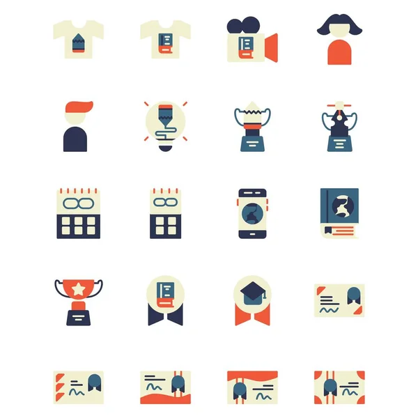 Online Leren Pictogram Set Ontwerp Deel Perfect Voor Toepassing Web — Stockvector