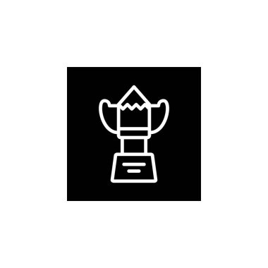 Yaratıcı ödül ikonu. Online öğrenme simgesi. Uygulama, ağ, logo ve sunum şablonu için mükemmel. Simge tasarımı biçimi tersine çevrildi