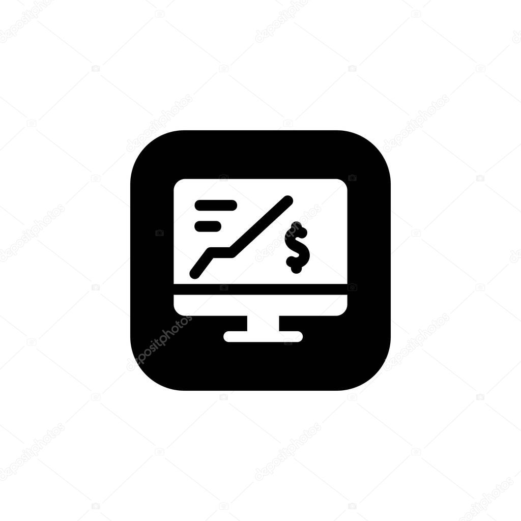 Monitoring icon. business and finance icon. Perfect for application, web, logo and presentation template. icon design solid rounded style