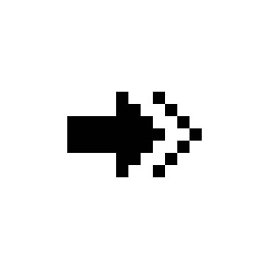 Sonra, yukarı, aşağı, sol, sağ ve ok simgesi. Uygulama, web, logo, oyun ve sunum şablonu için mükemmel. simge tasarımı piksel sanatı ve katı biçim