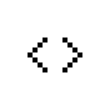 program, uygulama, betik ve ok simgesi. Uygulama, web, logo, oyun ve sunum şablonu için mükemmel. simge tasarımı piksel sanatı ve satır biçimi