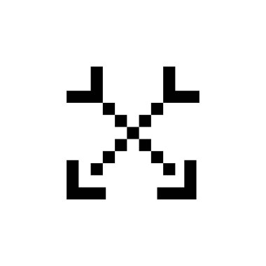 Ok simgesi. Uygulama, web, logo, oyun ve sunum şablonu için mükemmel. simge tasarımı piksel sanatı ve satır biçimi