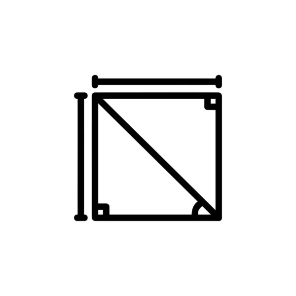 正方形と数学のアイコンです アプリケーション ウェブ ゲーム プレゼンテーションテンプレートに最適です アイコンデザインラインスタイル — ストックベクタ