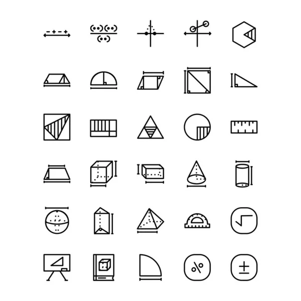 Design Conjunto Ícones Matemáticos Parte Perfeito Para Aplicação Web Logotipo —  Vetores de Stock