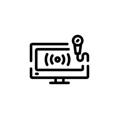 kayıt, ses, mikrofon ve akıllı televizyon ikonu. Uygulama, web, logo, arka plan, oyun, kalıplar ve sunum şablonu için mükemmel. tek simge tasarım biçimi