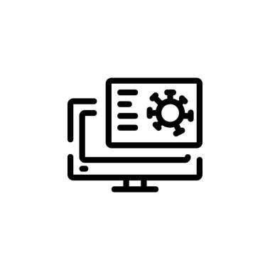 Tıp, bilgi, eğlence, virüs ve akıllı televizyon ikonu. Uygulama, web, logo, arka plan, oyun, kalıplar ve sunum şablonu için mükemmel. tek simge tasarım biçimi