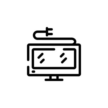 Kablolu yayın ve akıllı televizyon ikonu. Uygulama, web, logo, arka plan, oyun, kalıplar ve sunum şablonu için mükemmel. tek simge tasarım biçimi