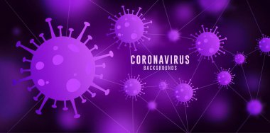 Coronavirus Arkaplanı, Covid-19 Arkaplan, Virüs Arkaplanı, Mor Mavi Gradyan Koronavirüs Arkaplanı