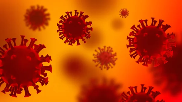 Sfondo Coronavirus Sfondo Render Covid Sfondo Model Coronavirus Con Colore — Foto Stock