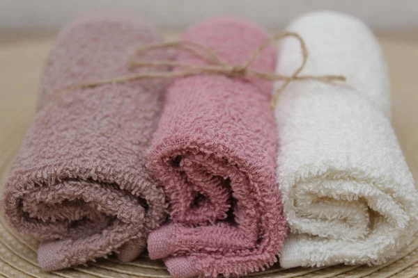 Algodão Toalha Têxtil Para Mãos Pequenas — Fotografia de Stock