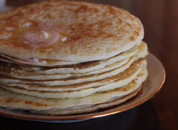 Pancakes Morning Breakfast Dough Butter — Stock Photo, Image