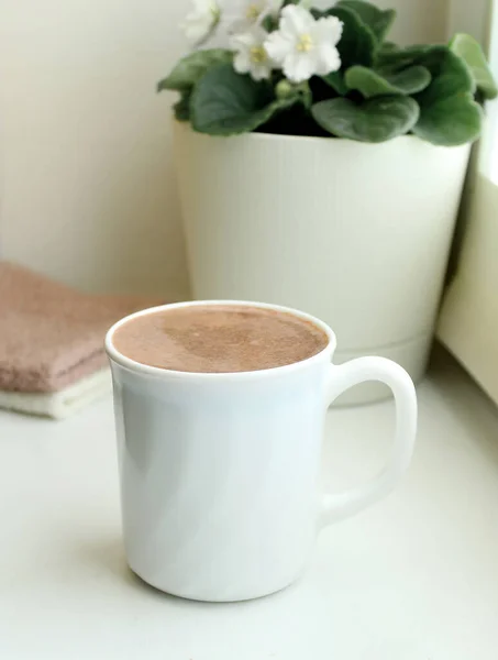 Kaffee Kakao Heiße Schokolade Braun Weiß — Stockfoto